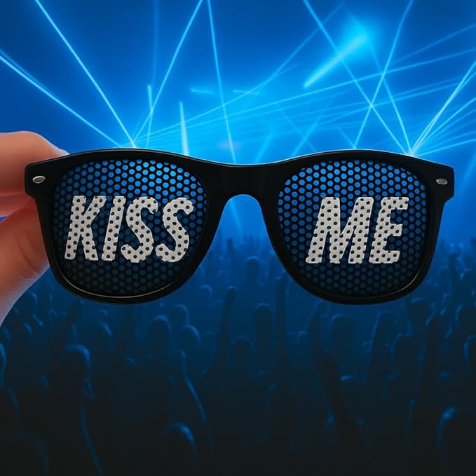 KISS ME Brille - Partybrille für Partys, Clubs, Malle, Karneval & Junggesellenabschiede
