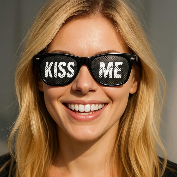 KISS ME Brille - Partybrille für Partys, Clubs, Malle, Karneval & Junggesellenabschiede