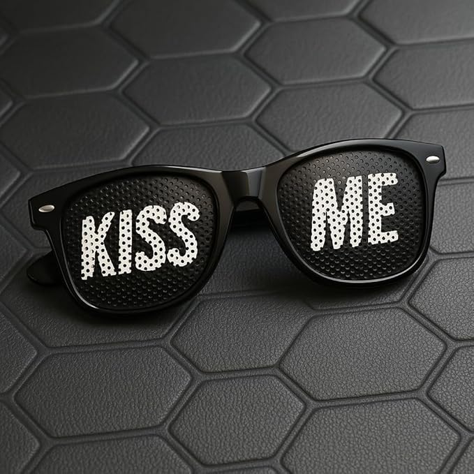 KISS ME Brille - Partybrille für Partys, Clubs, Malle, Karneval & Junggesellenabschiede