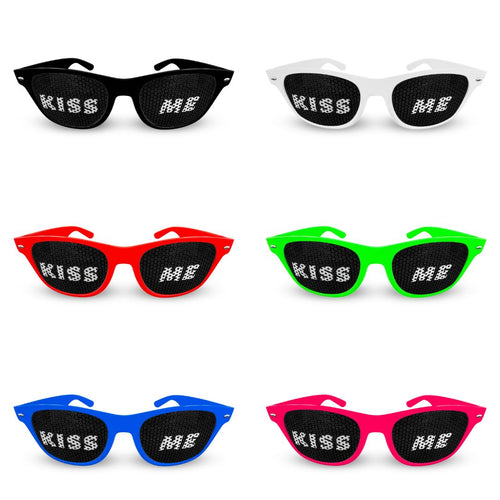 KISS ME Brille - Bunte Partybrillen für Partys, Clubs, Malle, Karneval & Junggesellenabschiede